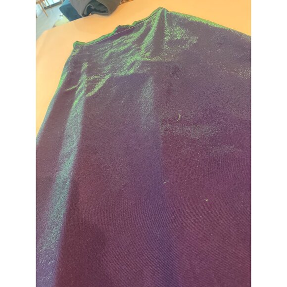 Shimmery Iridescent Purple & Green Maxi Skirt With Sheer Overlay - Picture 4 of 12